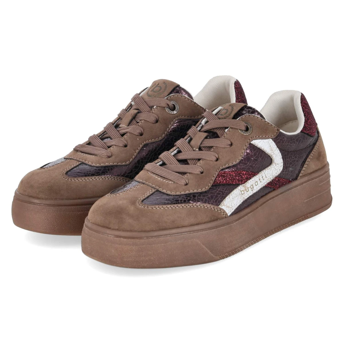 Bugatti Low Sneaker - Gr. 42 - Braun - Textil & Synthetik