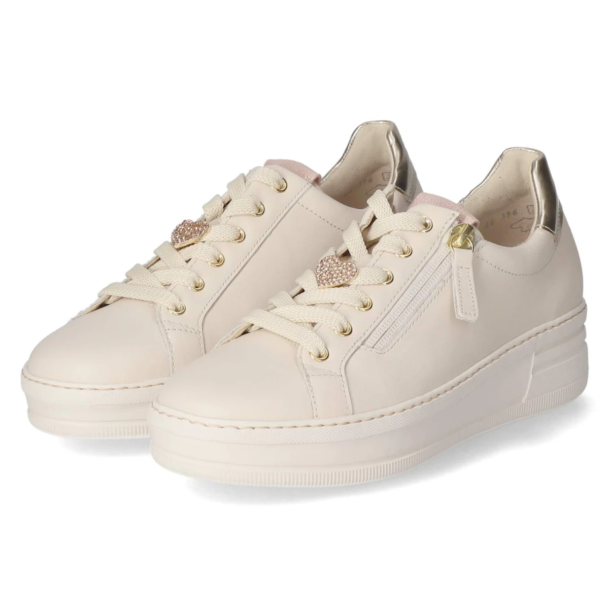 Gabor Low Sneaker - Gr. 42 - Beige - Glattleder