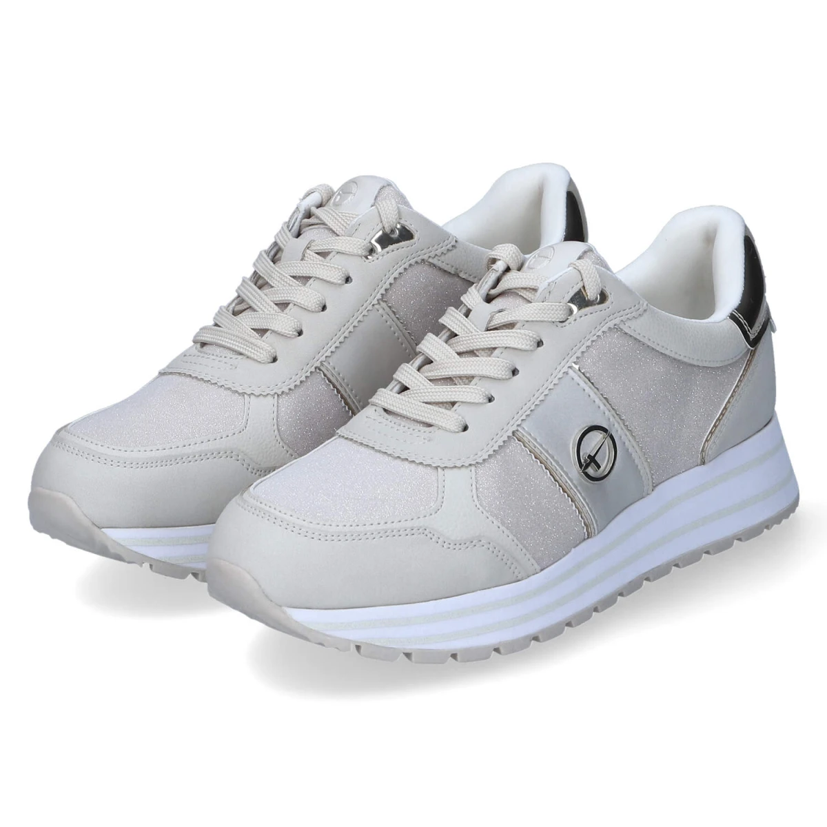 Tamaris Low Sneaker - Gr. 36 - Beige - Textil & Synthetik