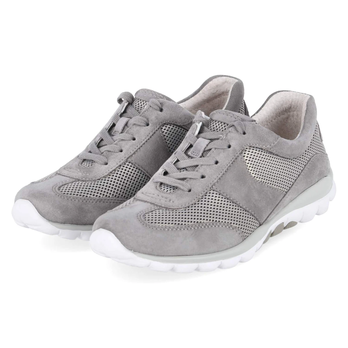 Gabor Low Sneaker - Gr. 41 - Grau - Leder & Textil