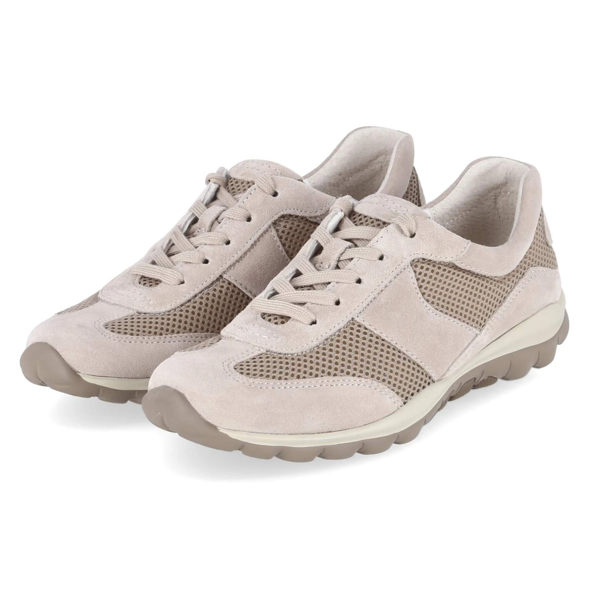 Gabor Low Sneaker - Gr. 40,5 - Beige - Leder & Textil