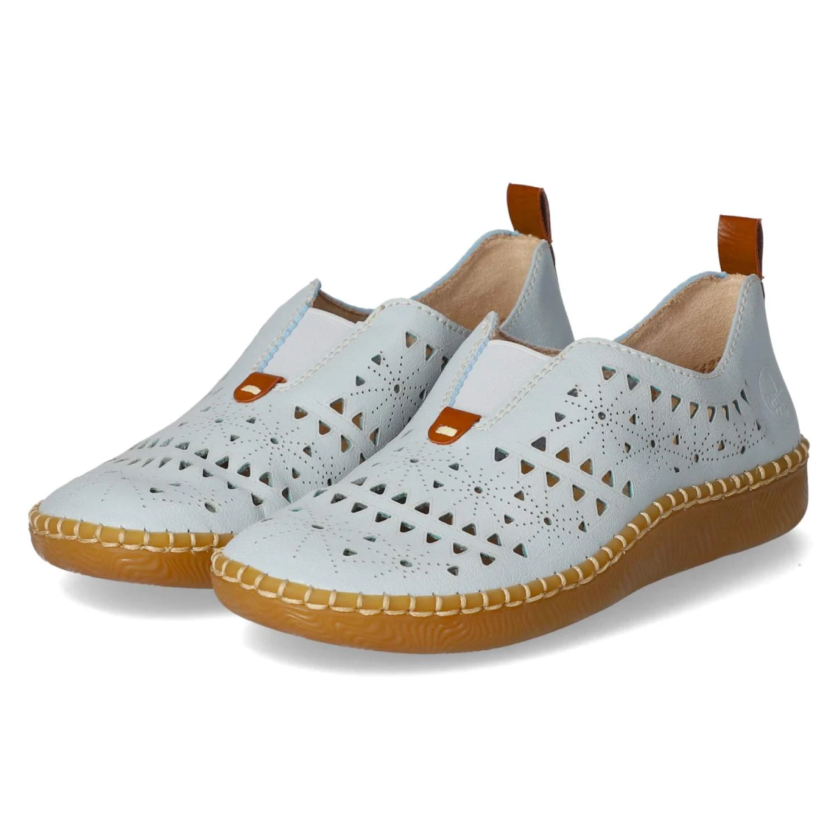 Rieker Slipper - Gr. 36 - Blau - Synthetik