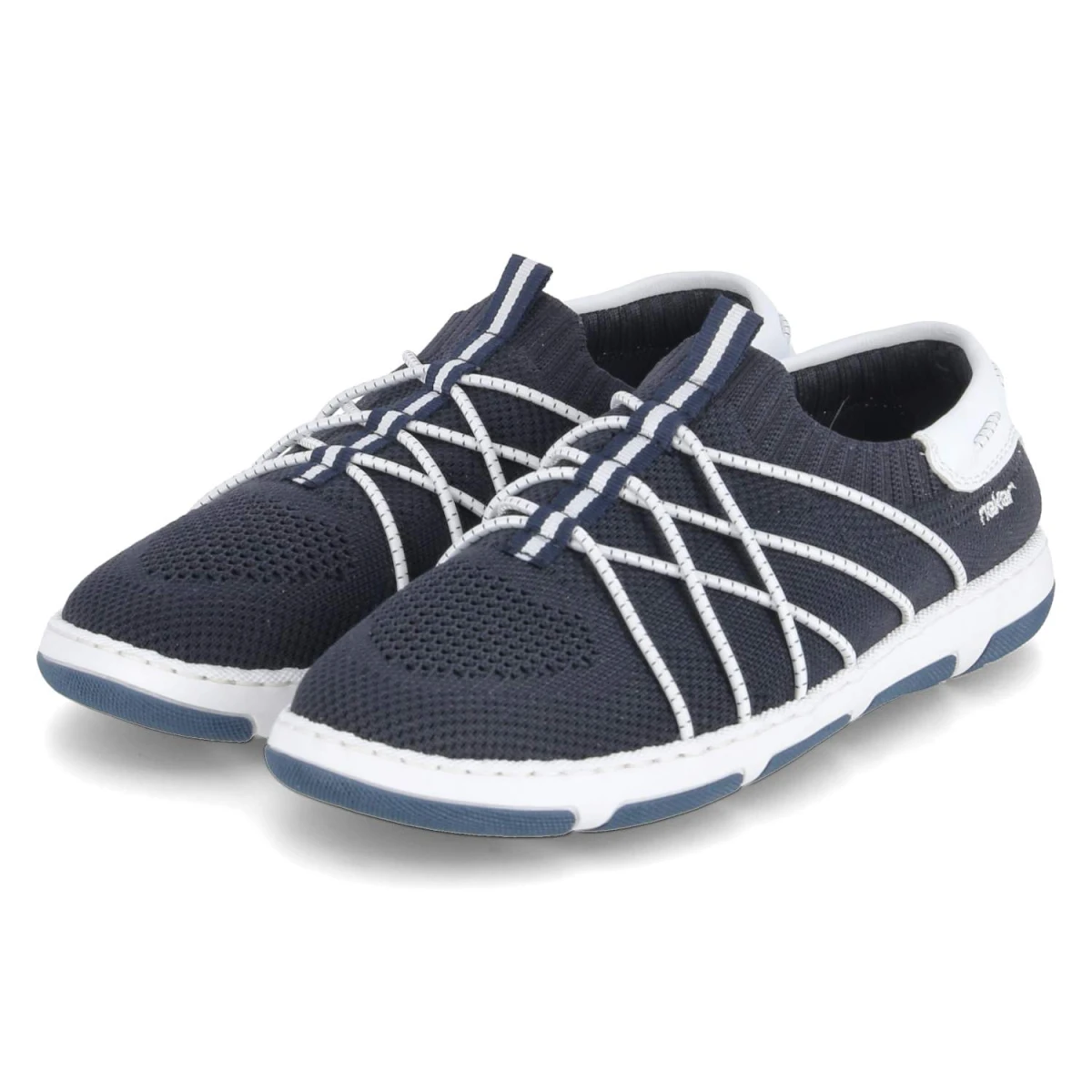 Rieker Slipper - Gr. 40 - Blau - Textil & Synthetik