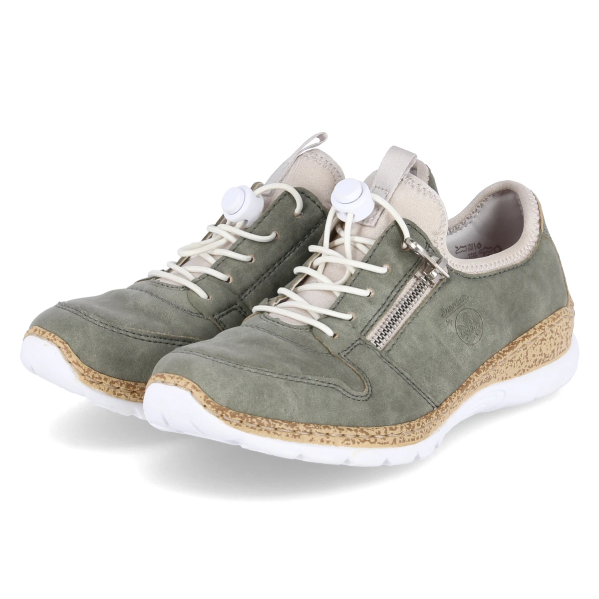 Rieker Slip-On-Sneaker - Gr. 41 - Grün - Textil & Synthetik