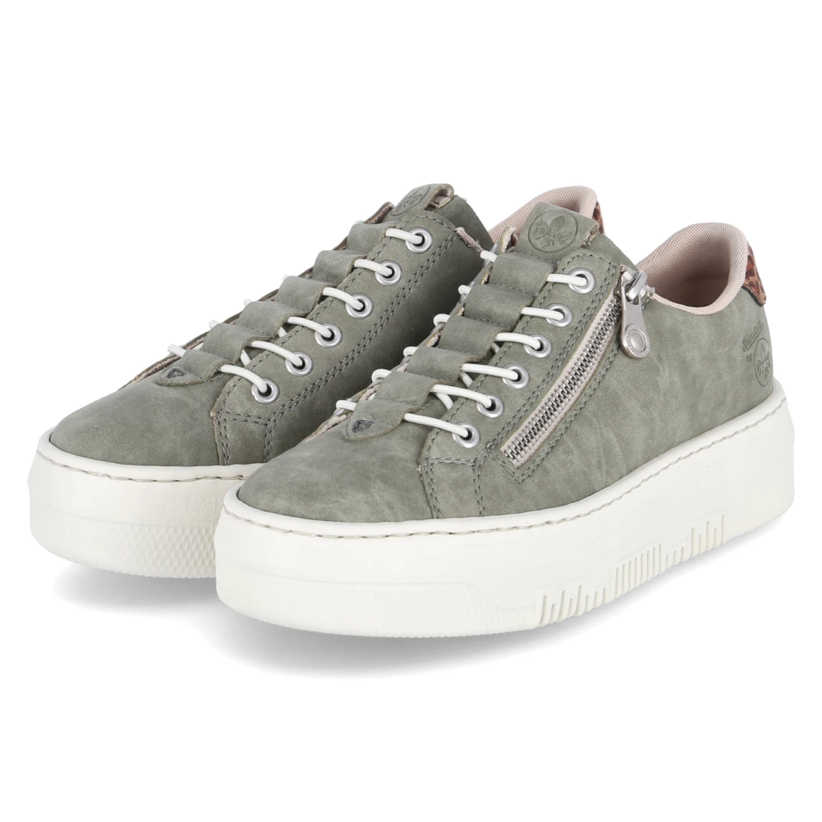 Rieker Slip-On-Sneaker - Gr. 38 - Grün - Kunstleder