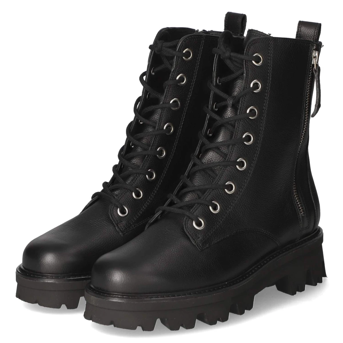 Paul Green Schnürstiefeletten - Gr. 40 - Schwarz - Glattleder