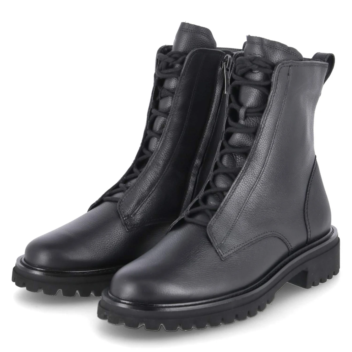 Paul Green Schnürstiefeletten - Gr. 41 - Schwarz - Glattleder