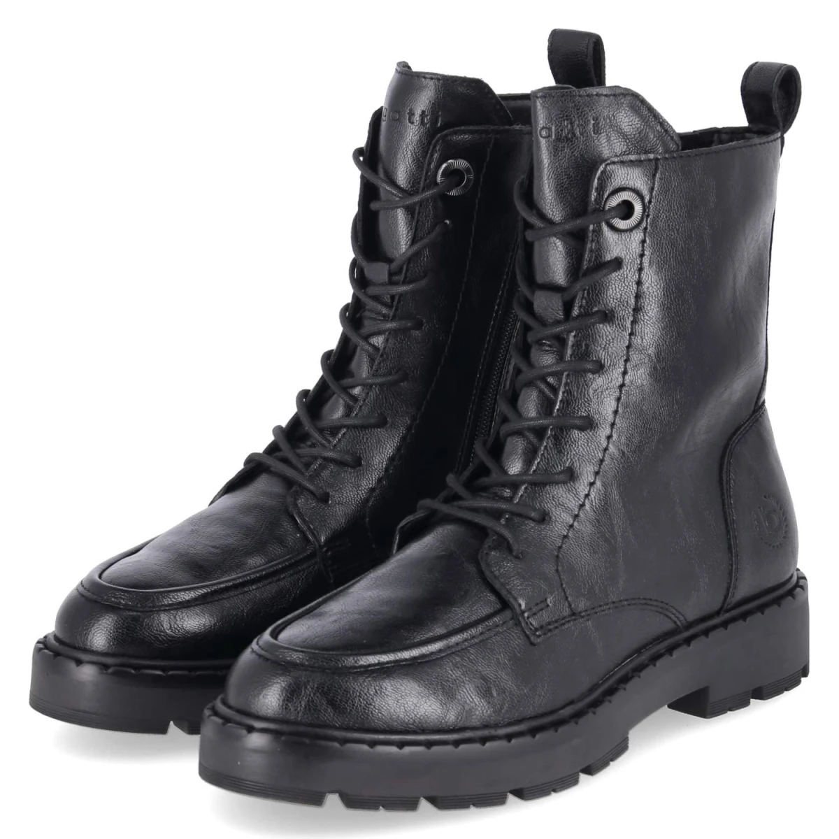 Bugatti Schnürstiefeletten - Gr. 38 - Schwarz - Synthetik