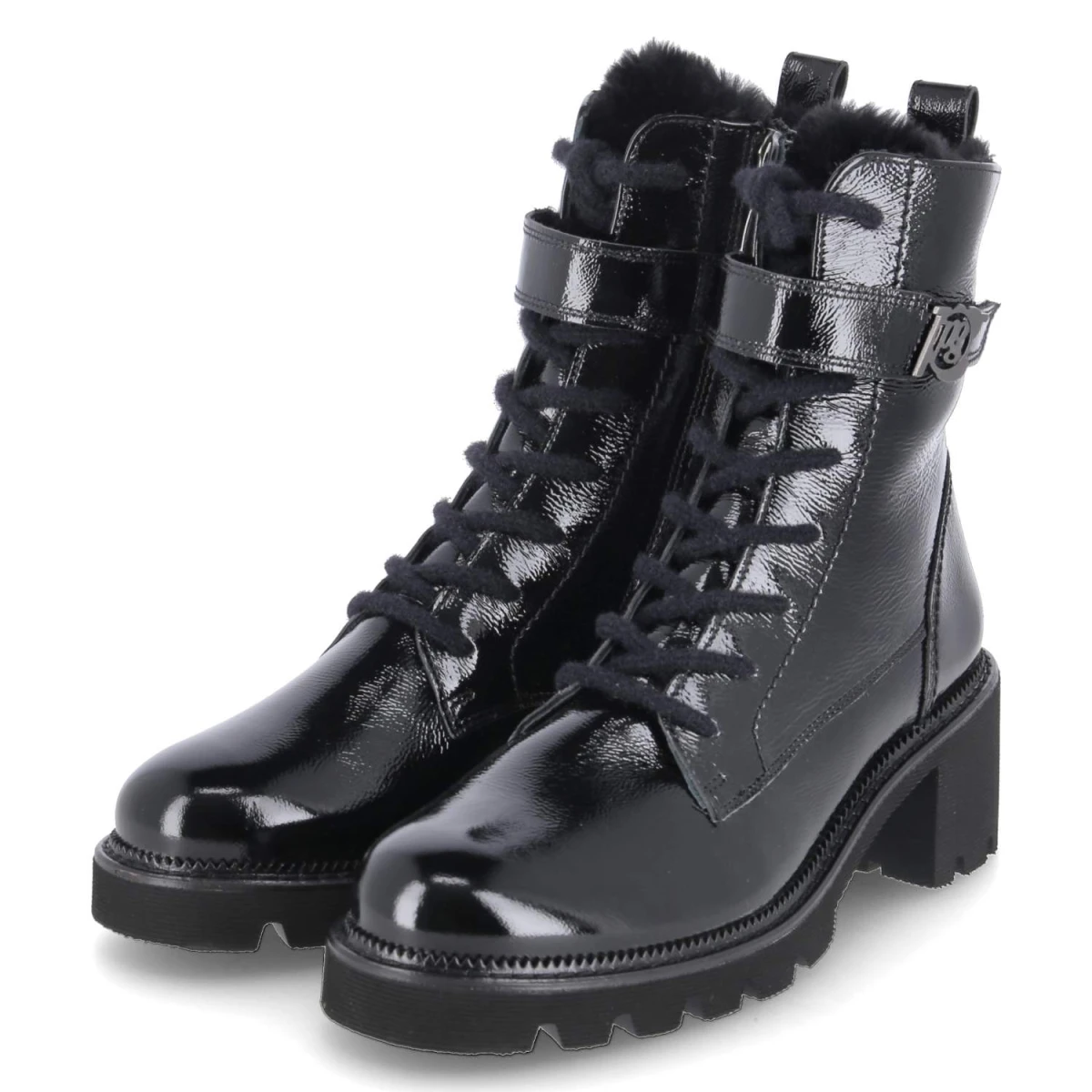 Paul Green Winterstiefeletten - Gr. 40,5 - Schwarz - Lackleder