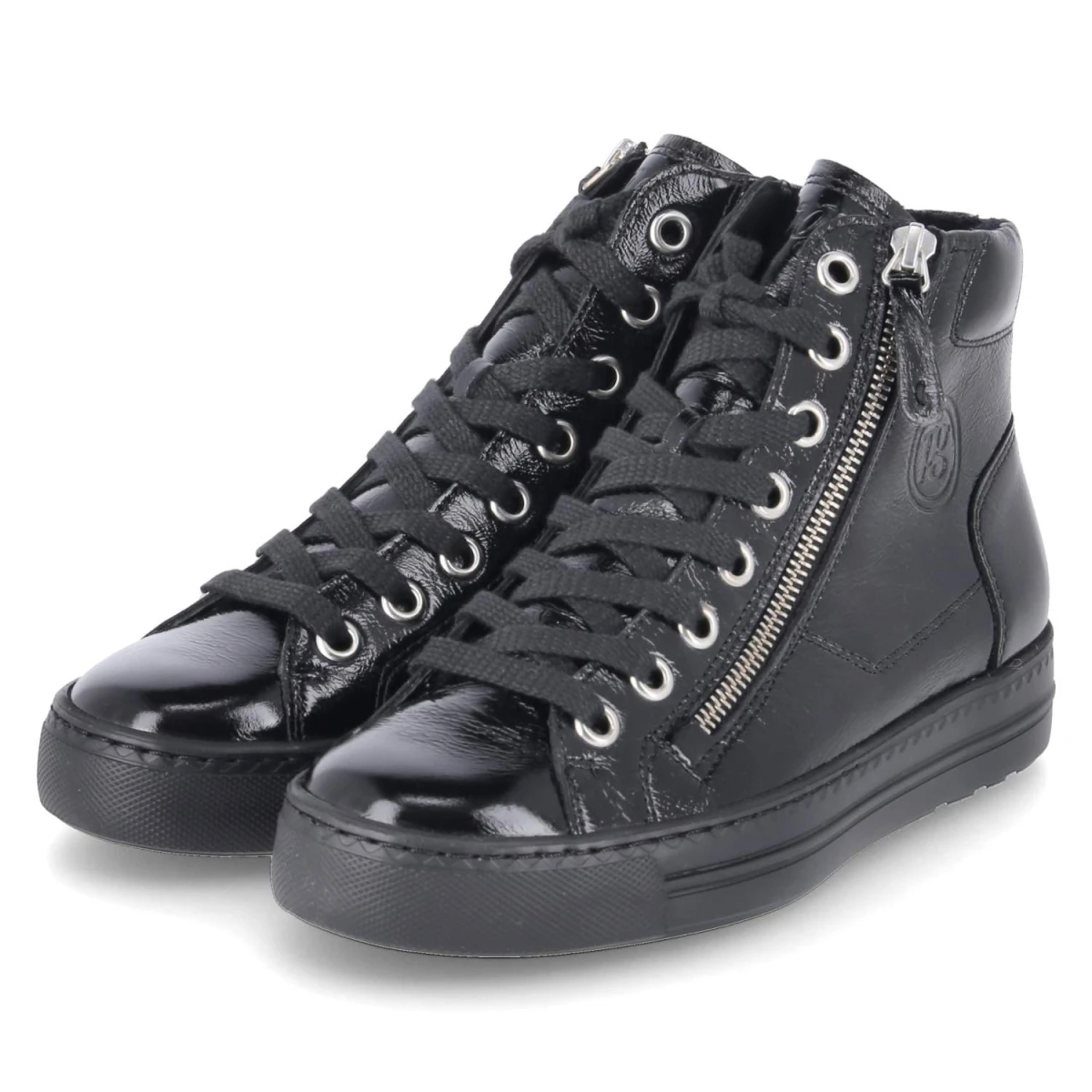 Paul Green High Sneaker - Gr. 39 - Schwarz - Lackleder