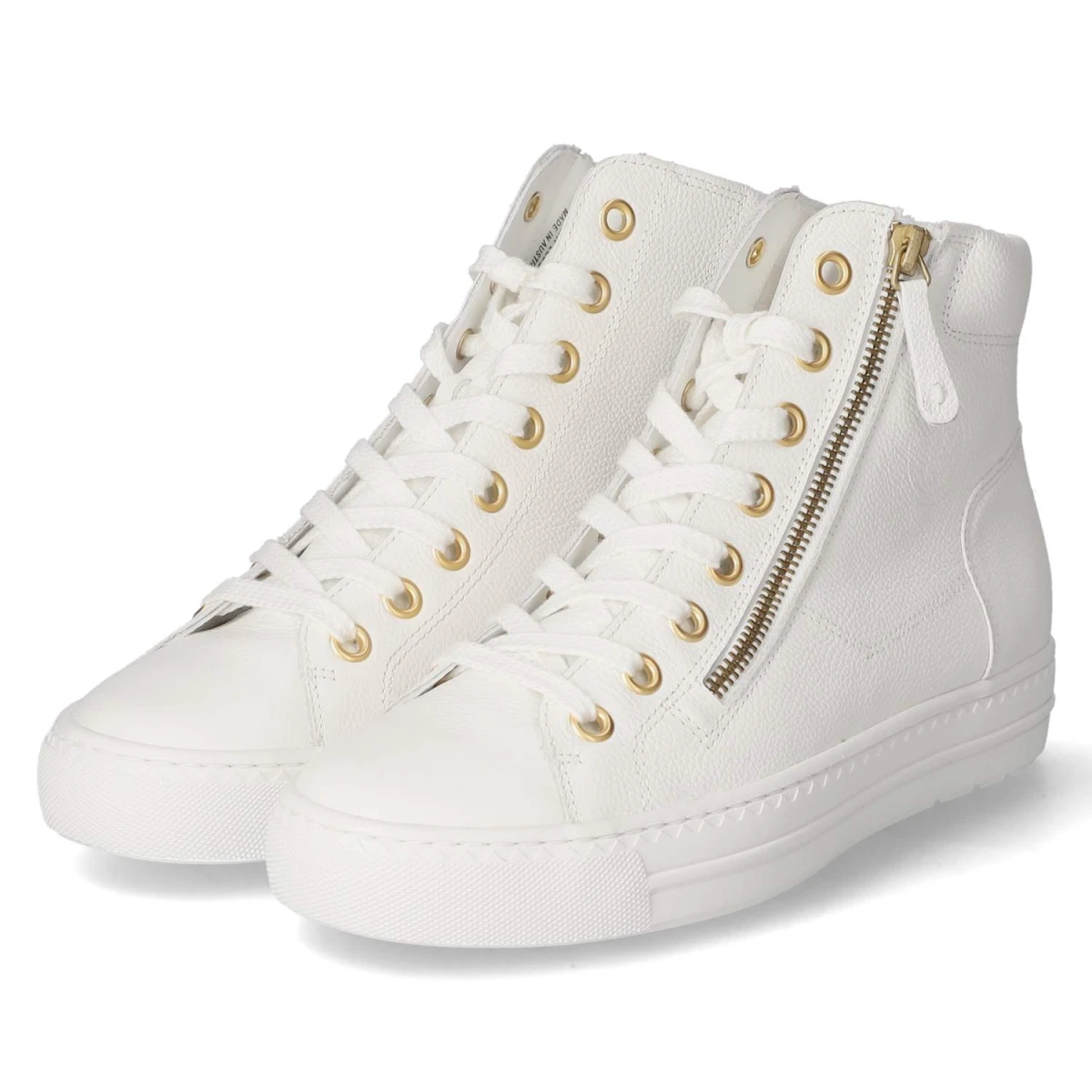 Paul Green High Sneaker - Gr. 38,5 - Weiß - Glattleder