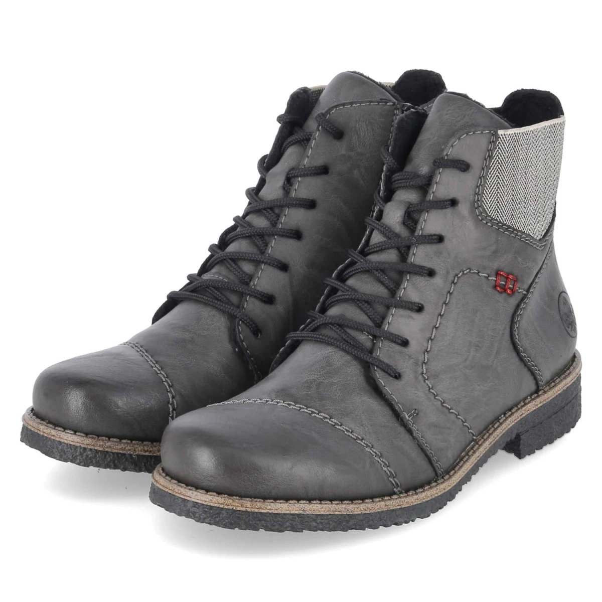 Rieker Schnürboots - Gr. 41 - Grau - Synthetik