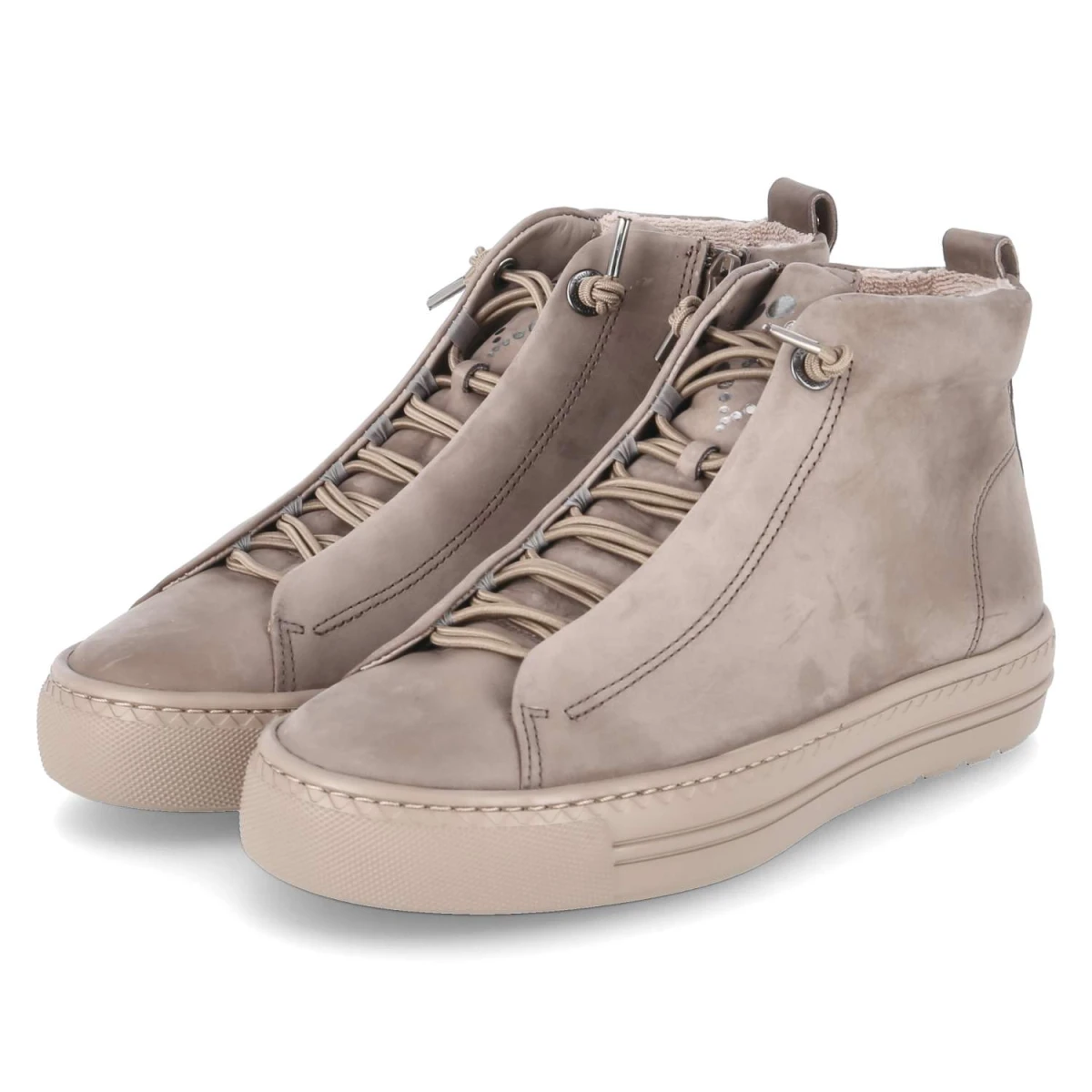 Paul Green High Sneaker - Gr. 37 - Taupe - Rauleder