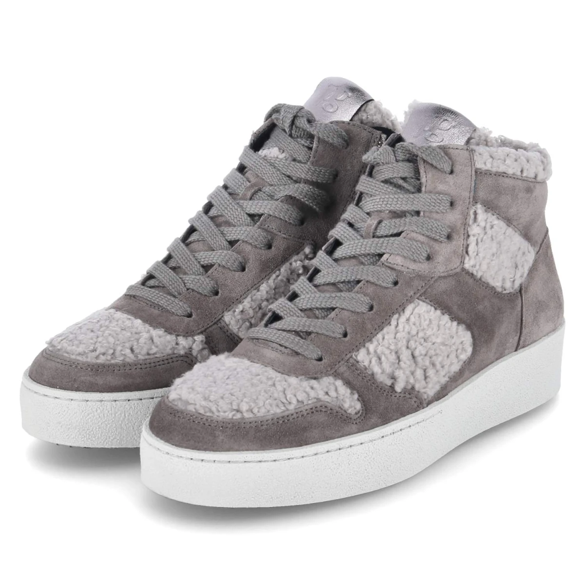 Paul Green High Sneaker - Gr. 38,5 - Grau - Leder & Textil
