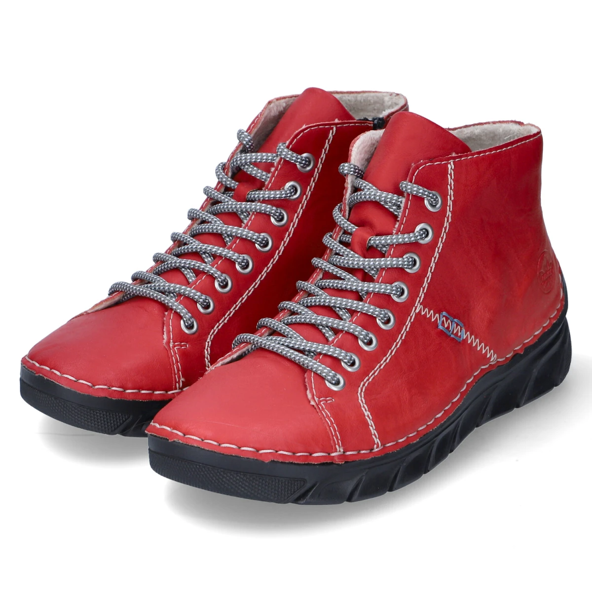 Rieker Stiefeletten - Gr. 38 - Rot - Kunstleder