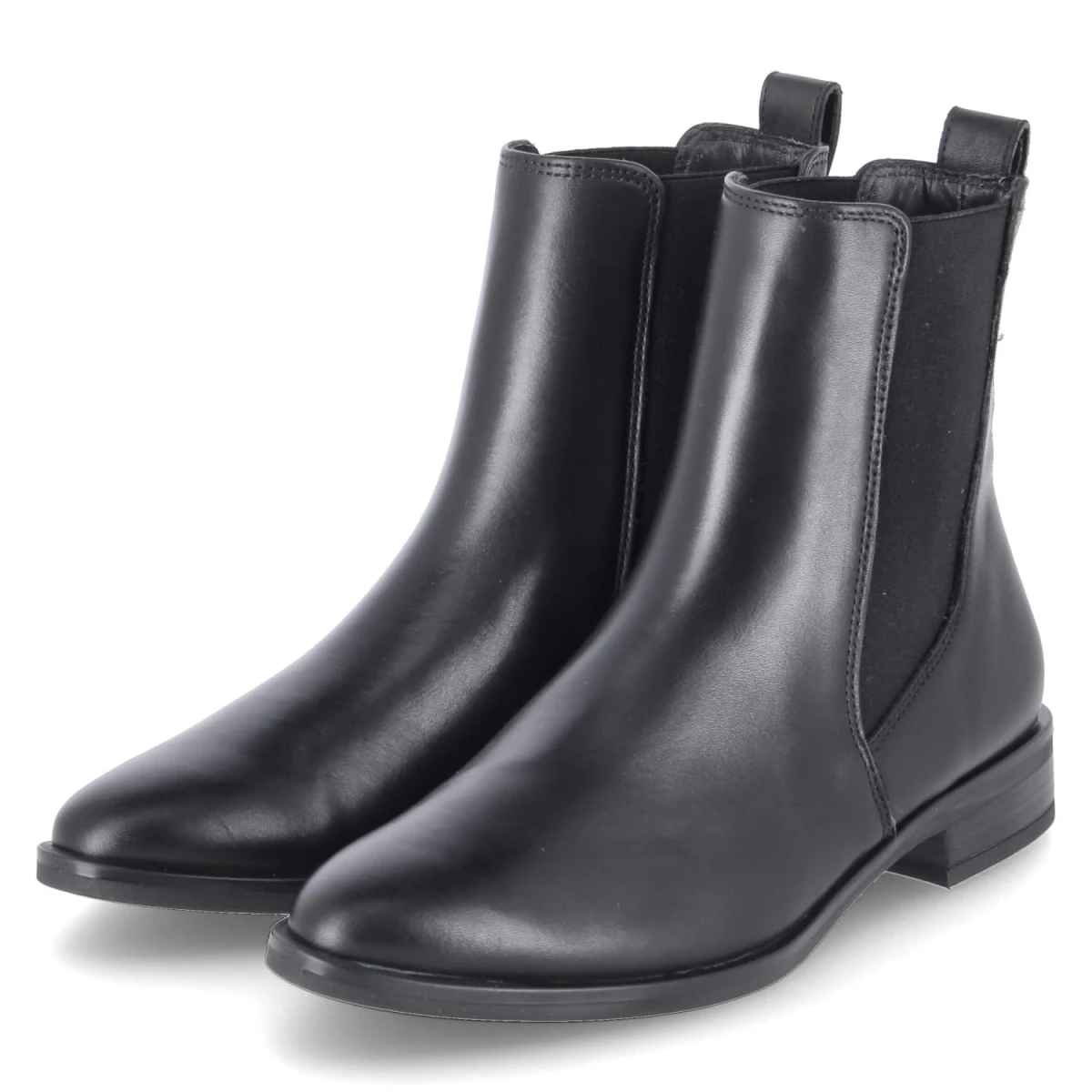 Paul Green Chelsea Boots - Gr. 39 - Schwarz - Leder & Textil