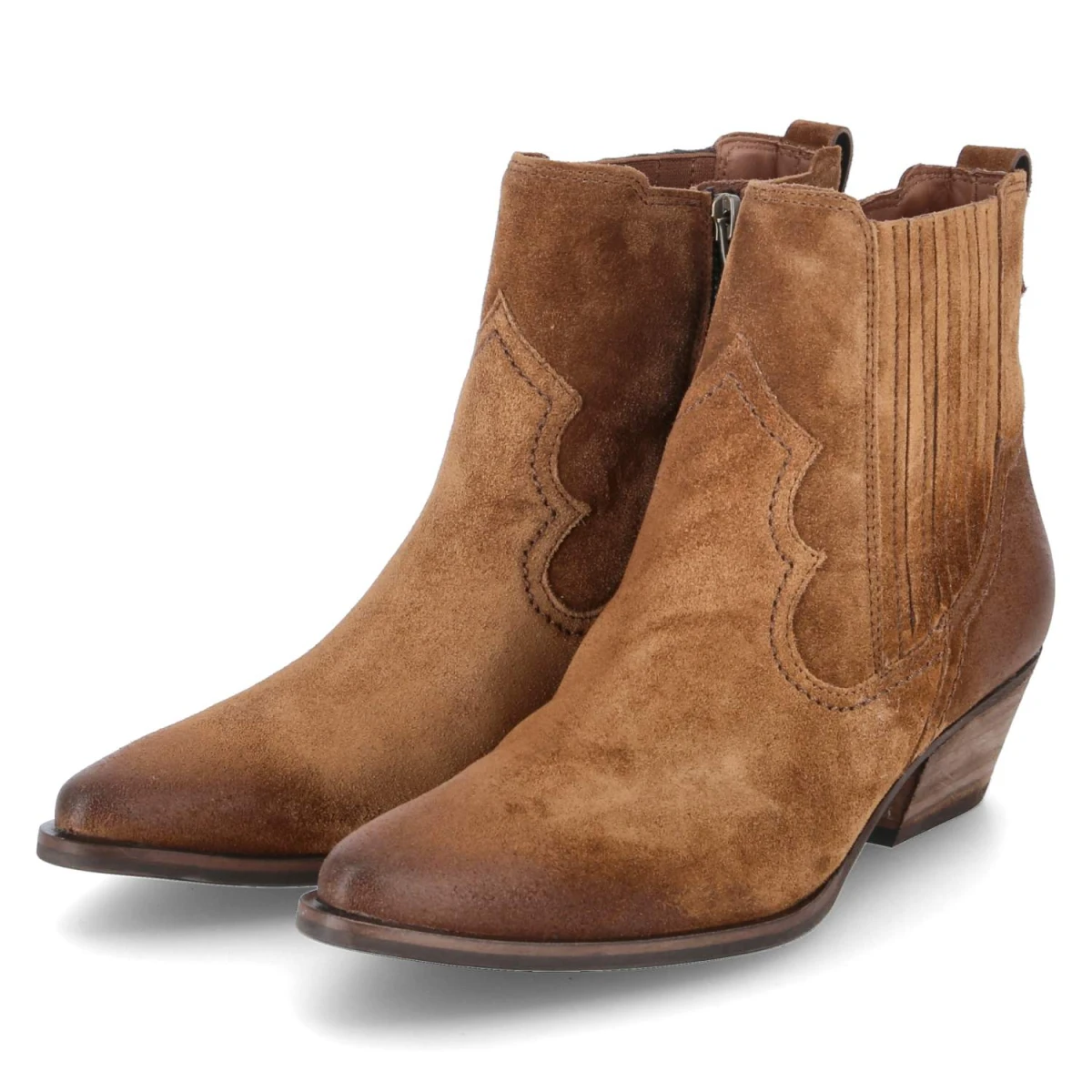 Paul Green Westernstiefeletten - Gr. 37 - Braun - Leder und Synthetik