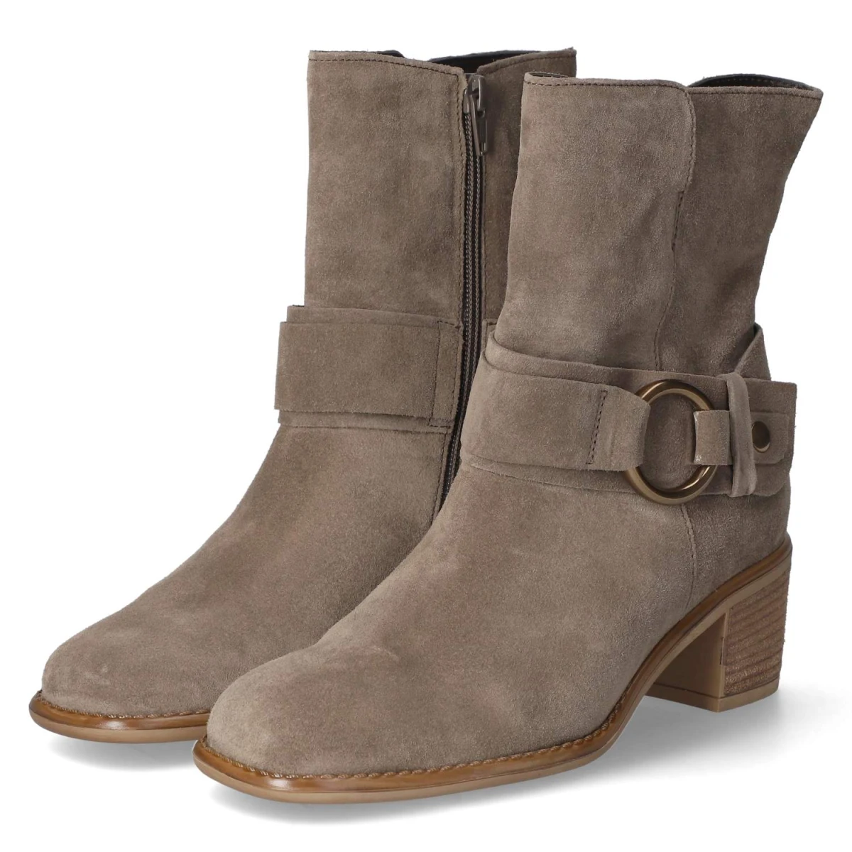 Gabor Stiefeletten - Gr. 43 - Taupe - Rauleder