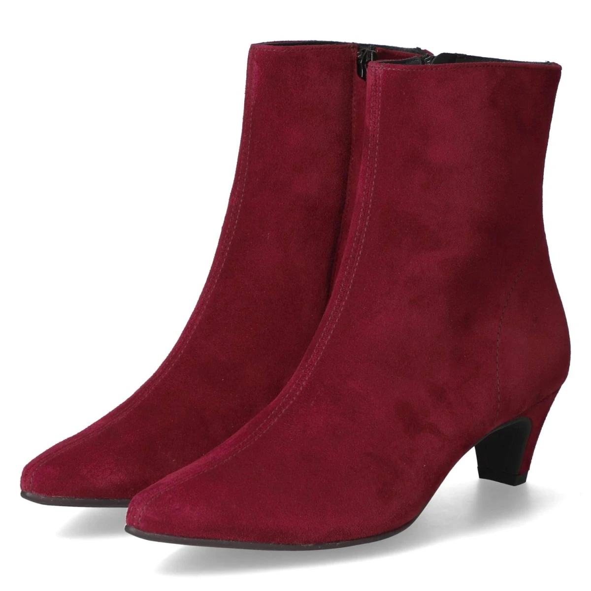 Paul Green Stiefeletten - Gr. 38,5 - Rot - Rauleder