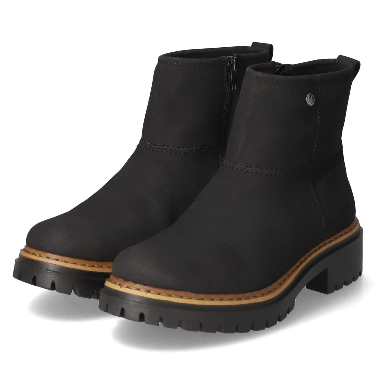Rieker Stiefeletten - Gr. 36 - Schwarz - Synthetik