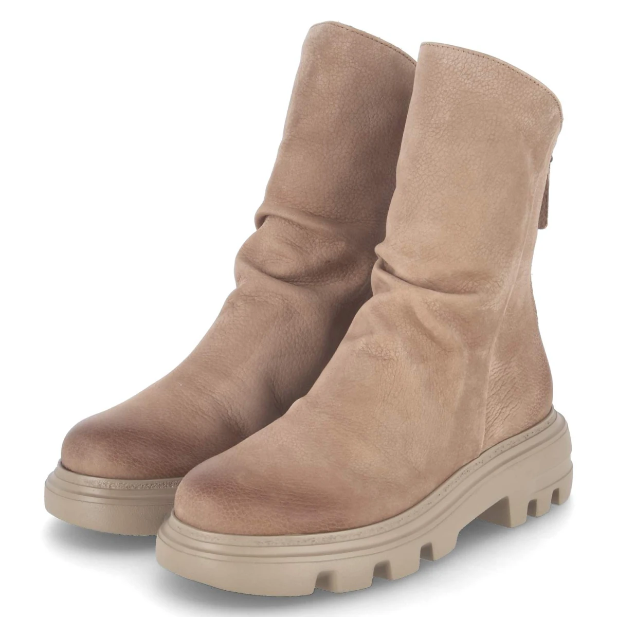 Paul Green Stiefeletten - Gr. 42 - Beige - Rauleder