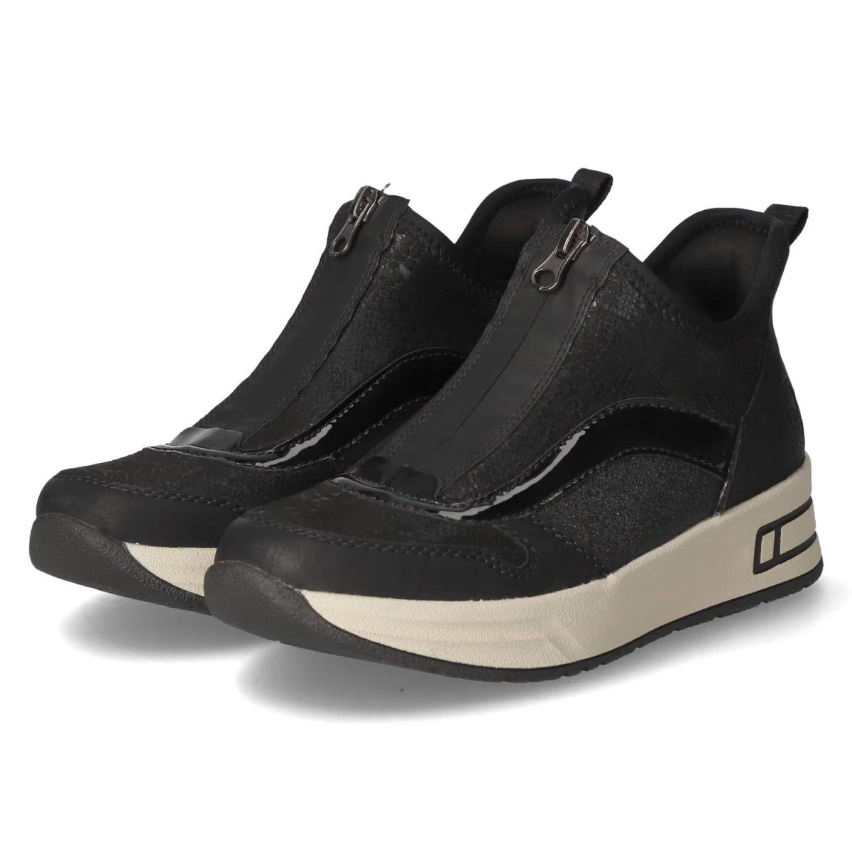 Rieker Slip On Sneaker - Gr. 39 - Schwarz - Textil & Synthetik