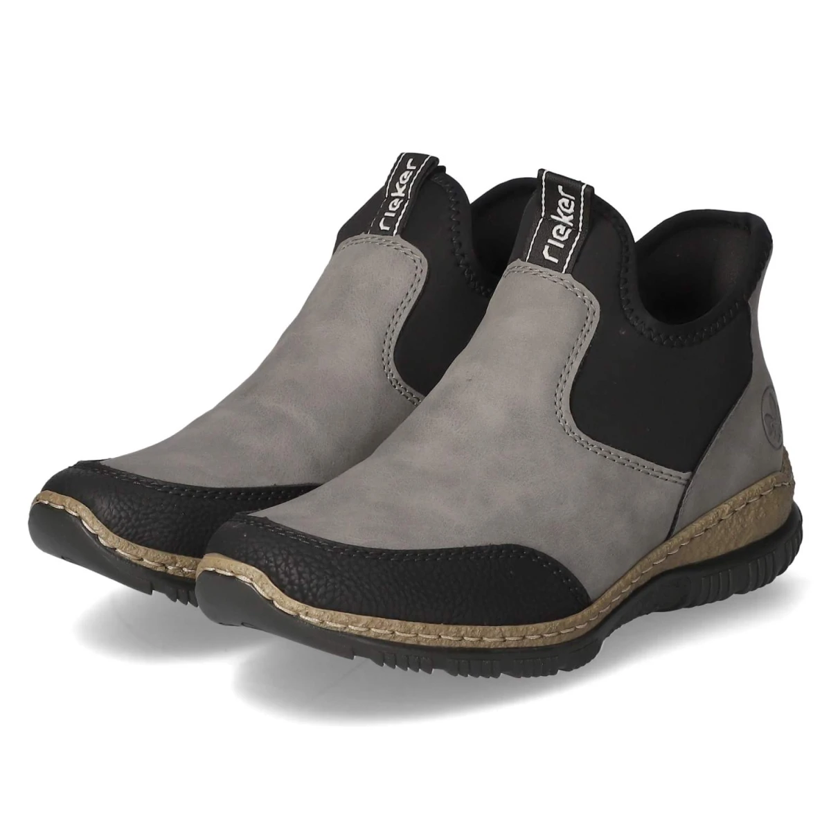 Rieker Slip On Sneaker - Gr. 37 - Grau - Textil & Synthetik