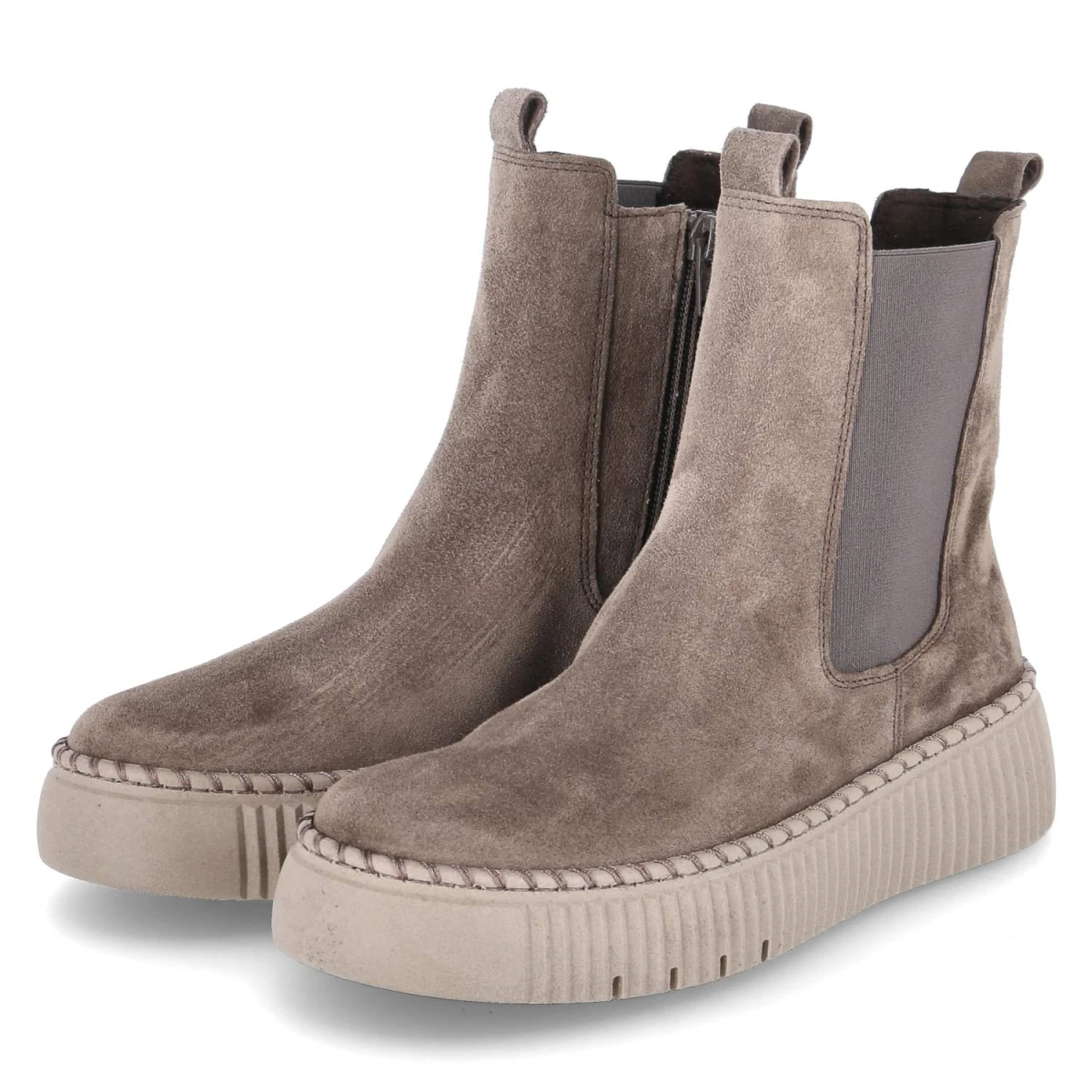 Gabor Stiefeletten - Gr. 38 - Taupe - Rauleder