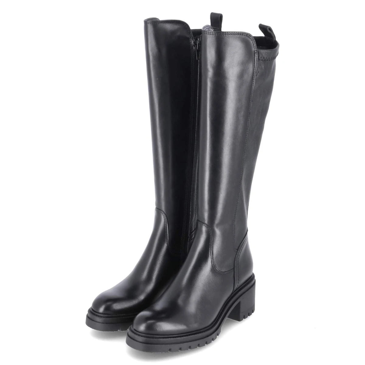 Tamaris Stiefel - Gr. 40 - Schwarz - Leder und Synthetik
