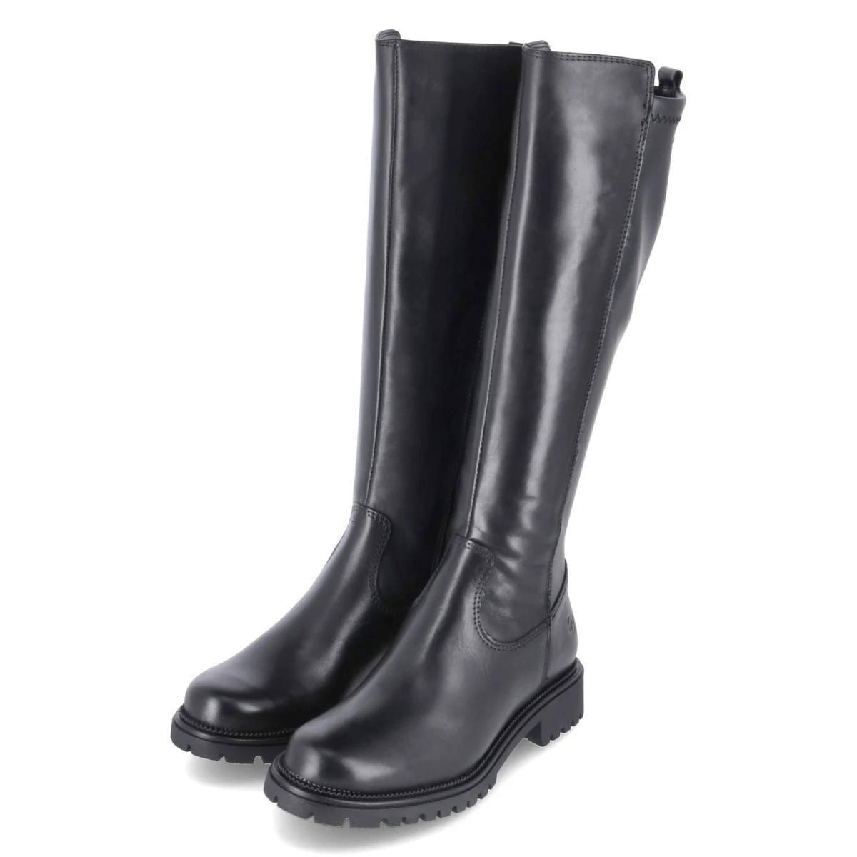 Tamaris Stiefel - Gr. 38 - Schwarz - Leder und Synthetik