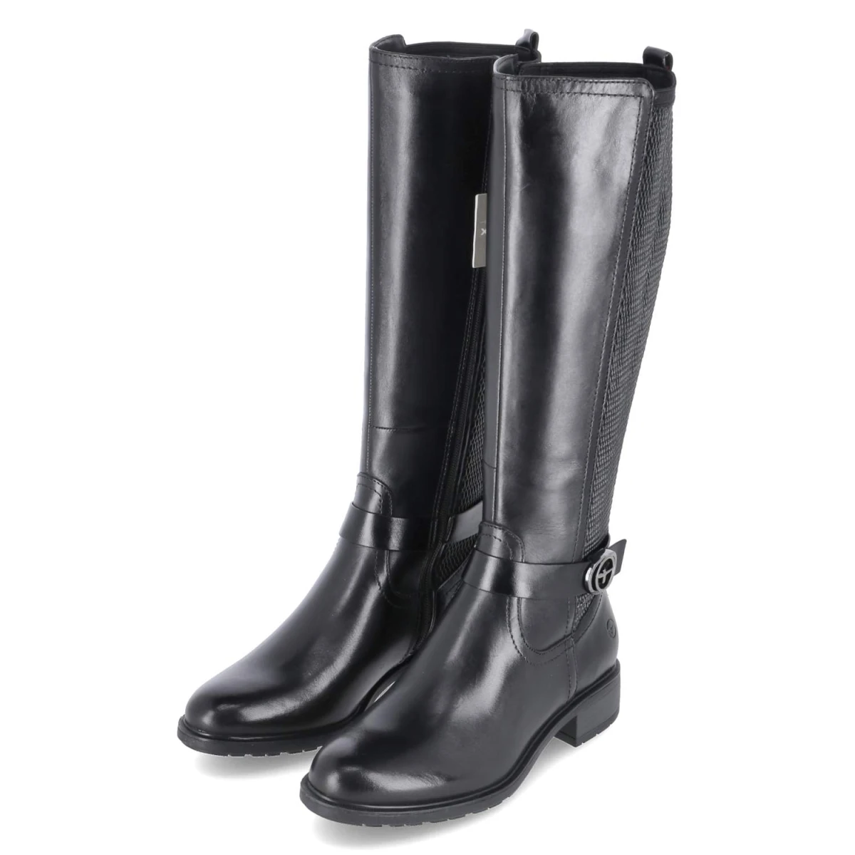 Tamaris Stiefel - Gr. 36 - Schwarz - Leder und Synthetik
