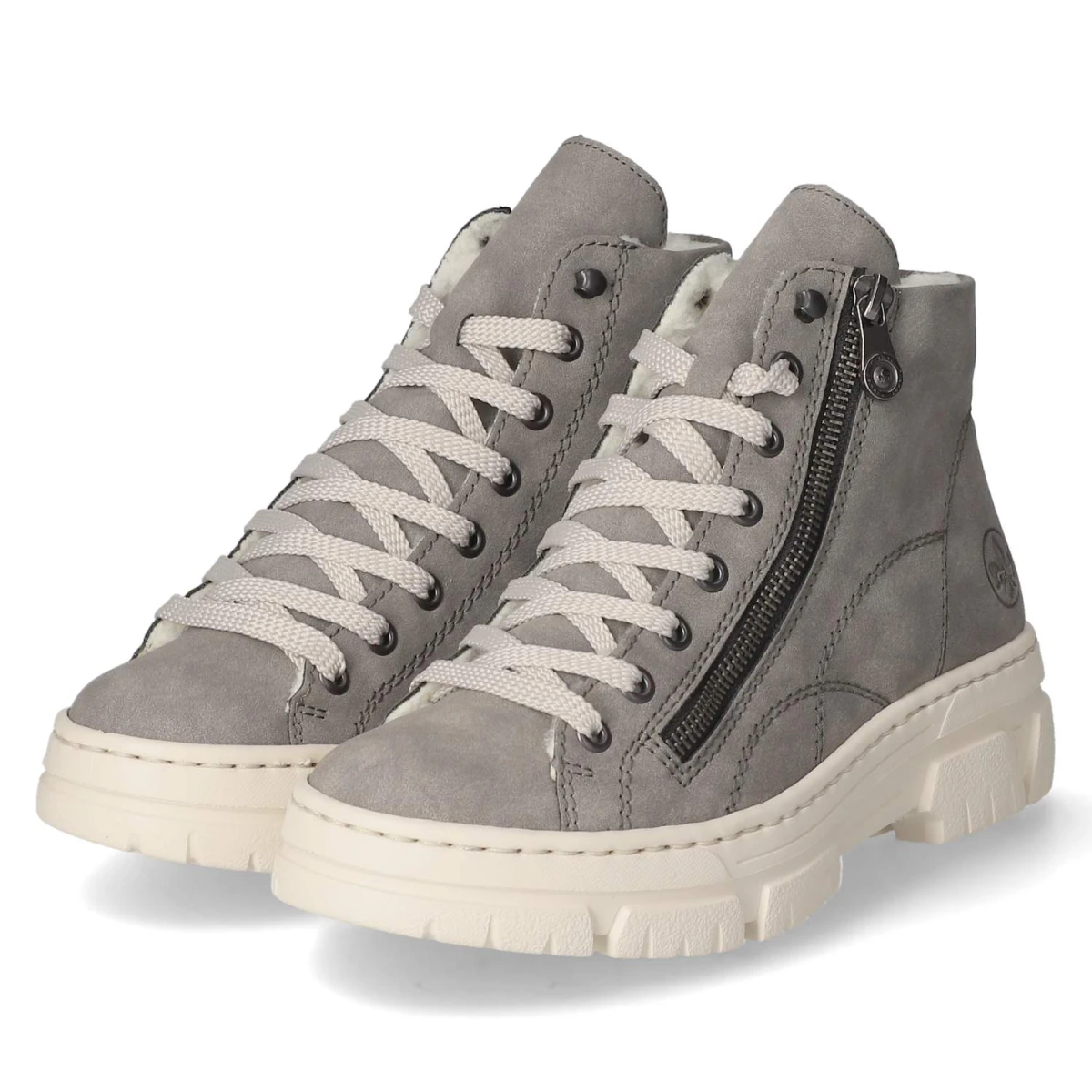 Rieker Schnürstiefeletten - Gr. 42 - Grau - Synthetik