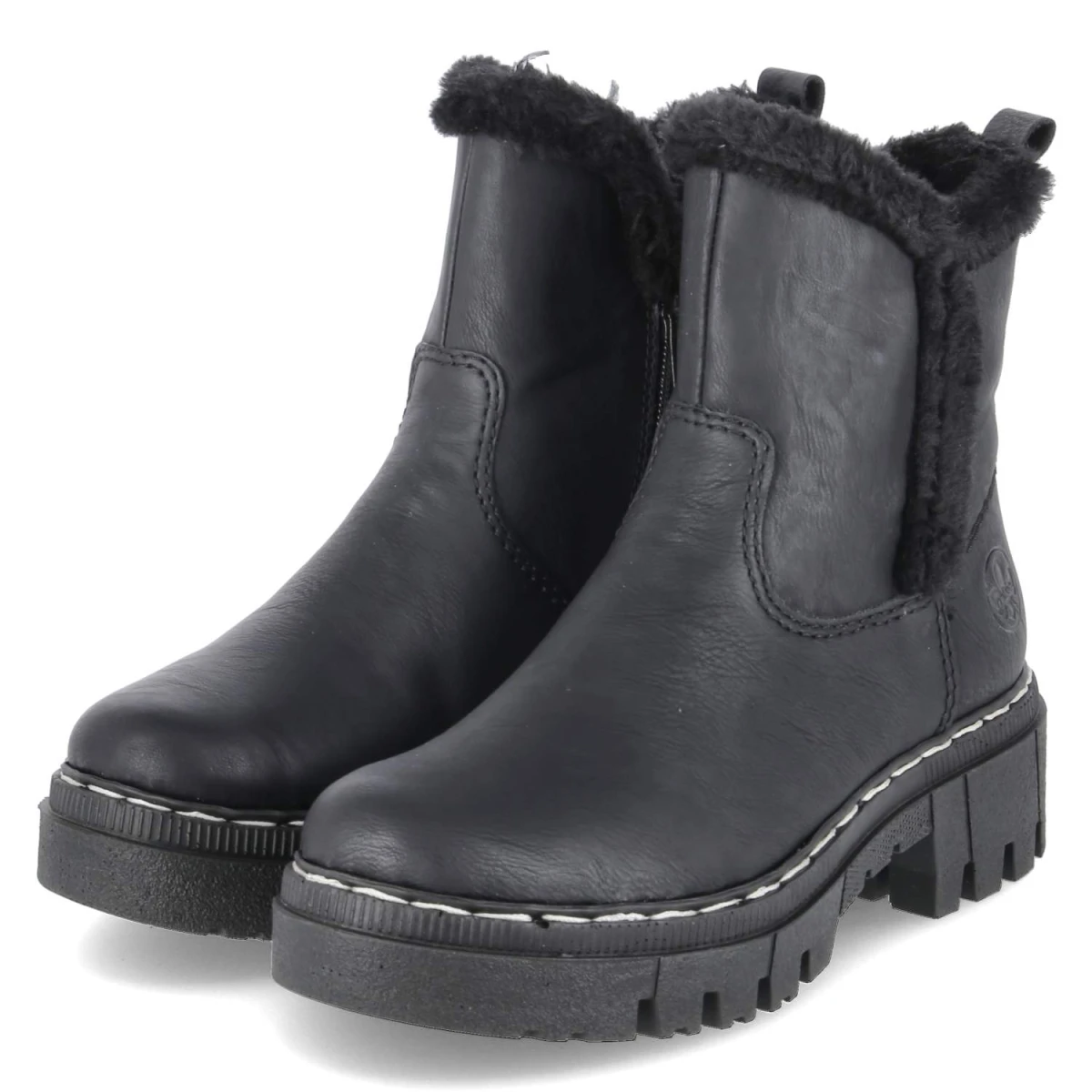 Rieker Stiefeletten - Gr. 41 - Schwarz - Textil & Synthetik