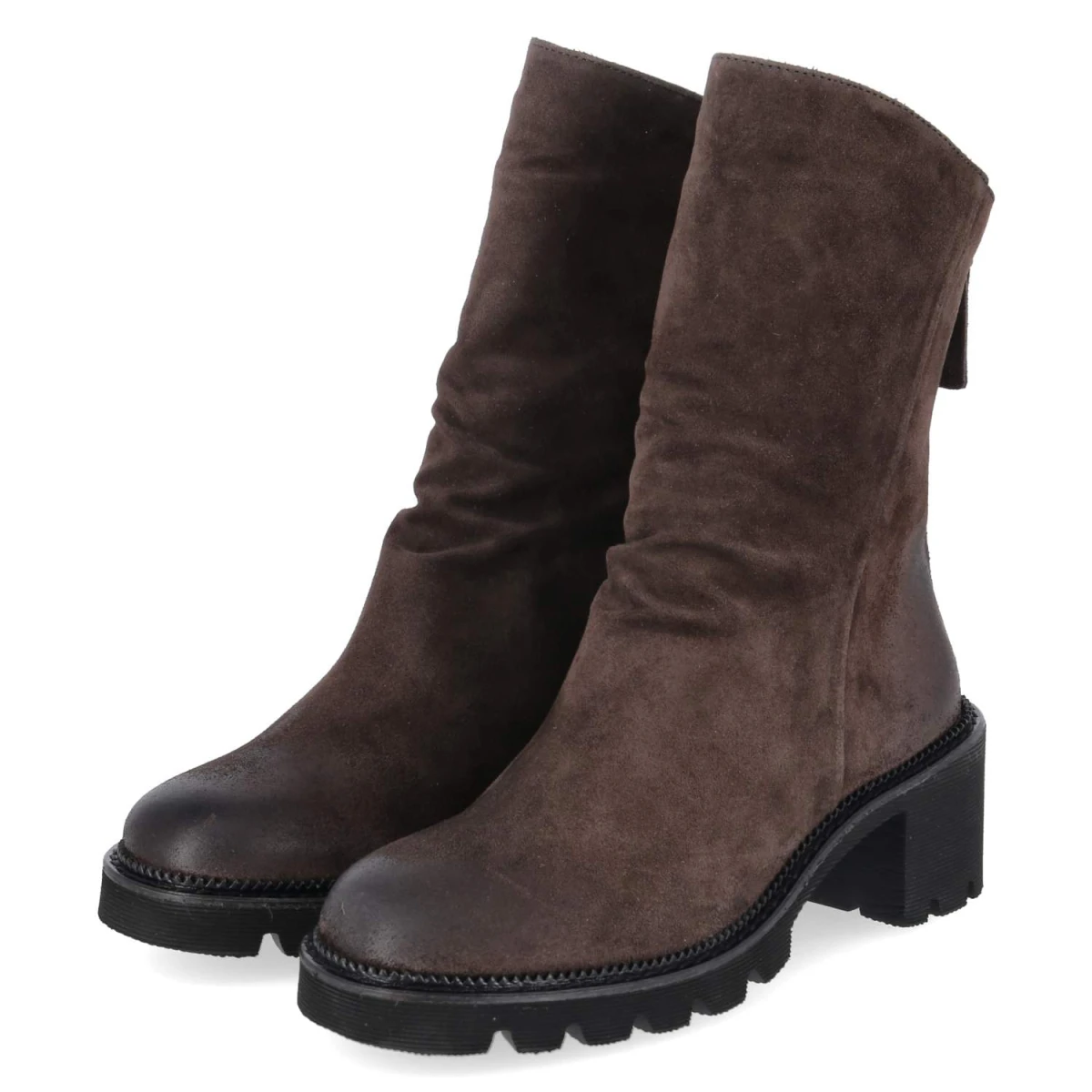 Paul Green Stiefeletten - Gr. 37,5 - Braun - Rauleder