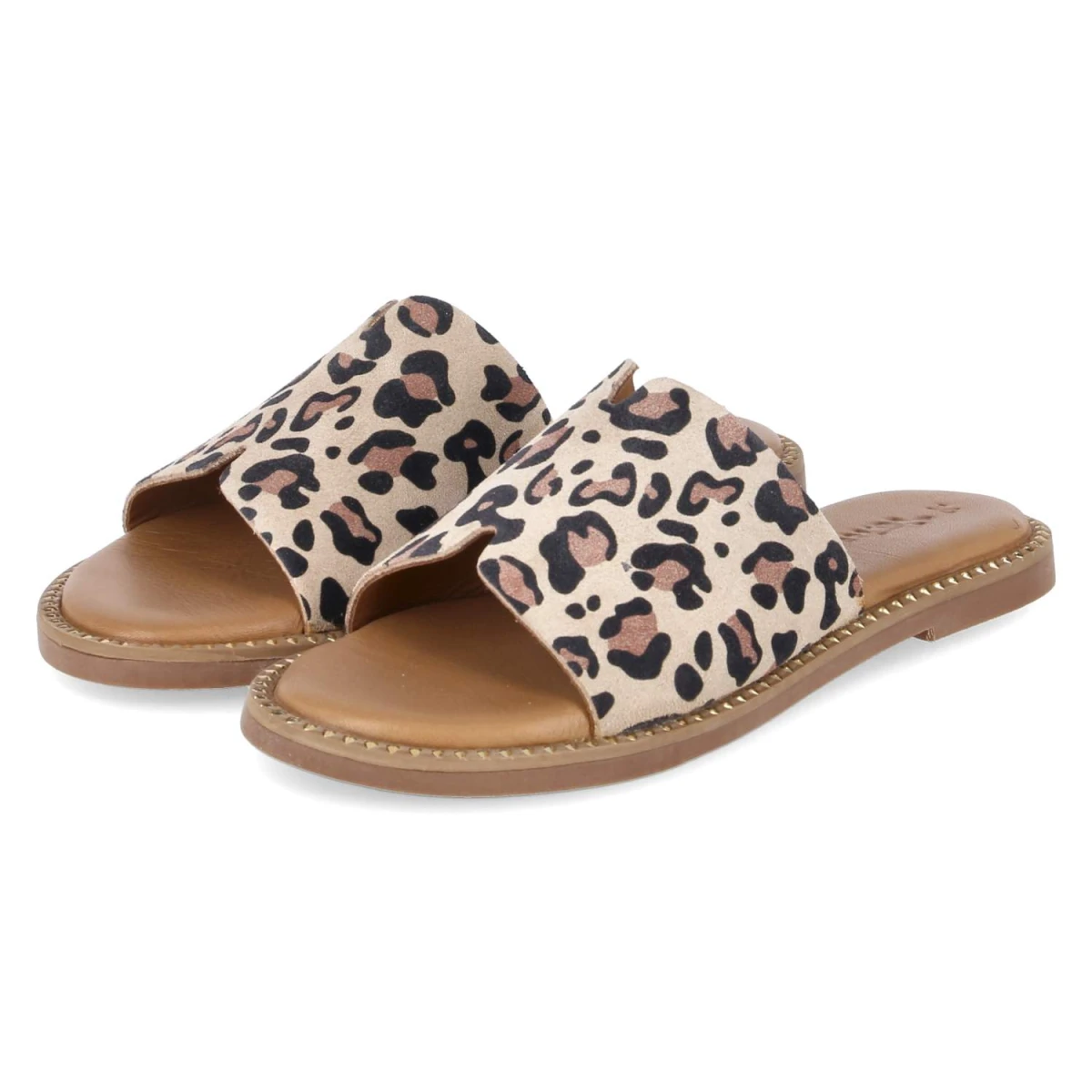 Tamaris Pantoletten - Gr. 39 - Beige - Rauleder