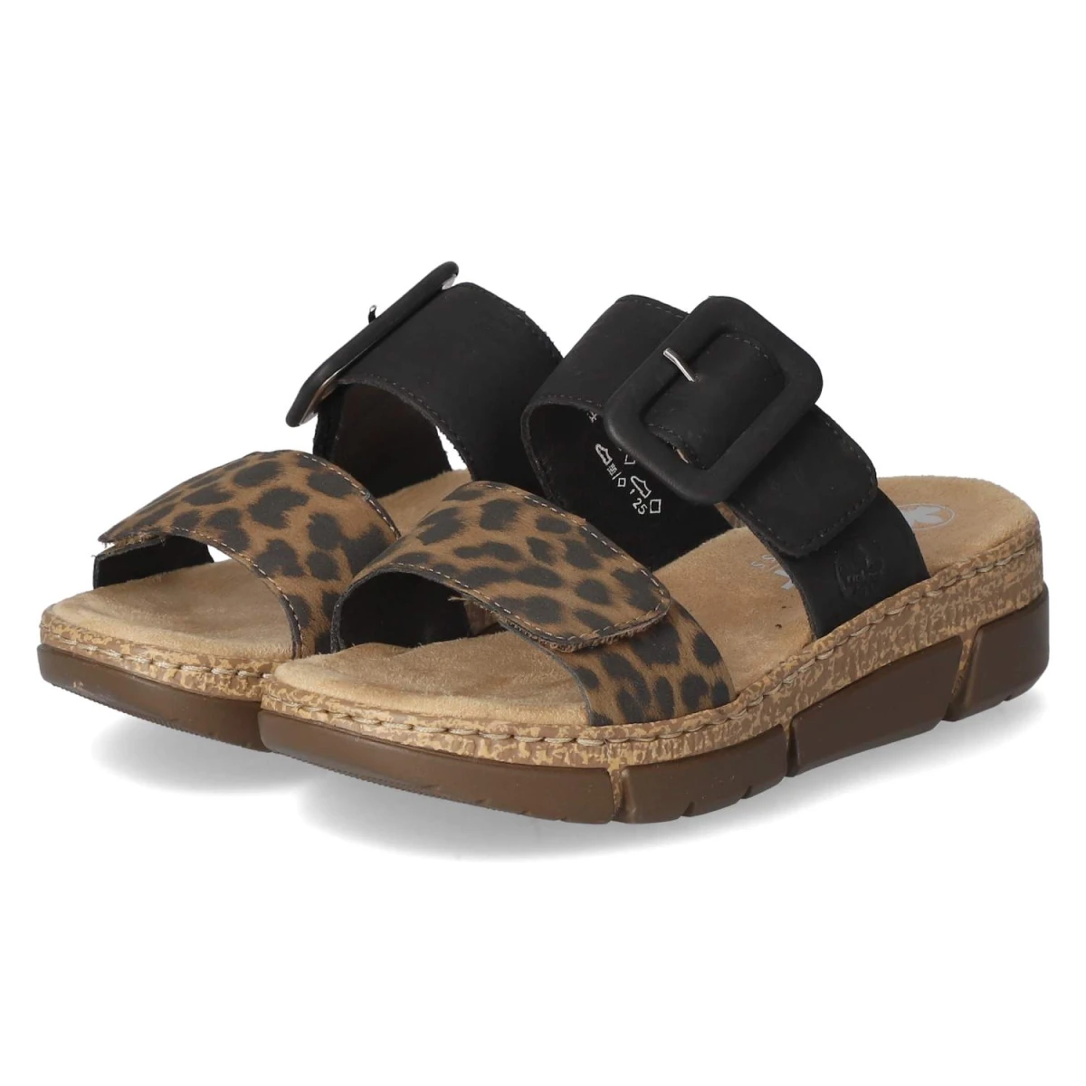 Rieker Pantoletten - Gr. 39 - Schwarz - Synthetik