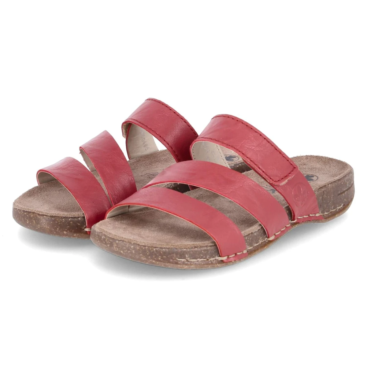 Rieker Pantoletten - Gr. 43 - Rot - Glattleder