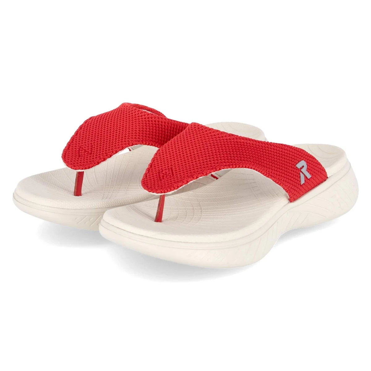 Rieker Zehentrenner - Gr. 38 - Rot - Textil