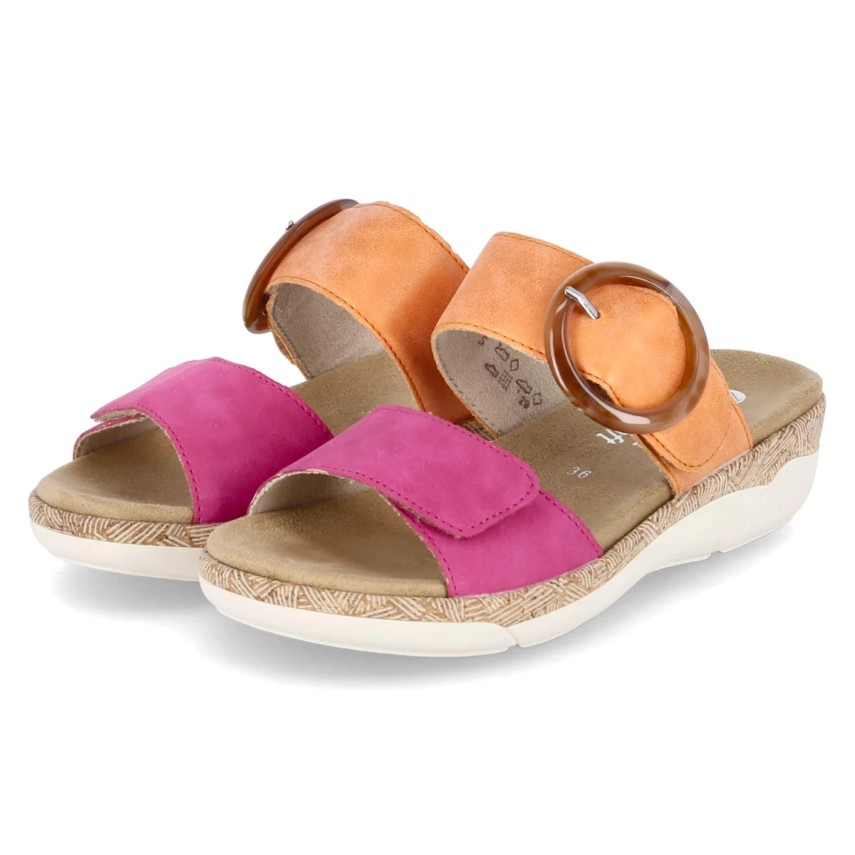 Remonte Pantoletten - Gr. 36 - Orange - Synthetik