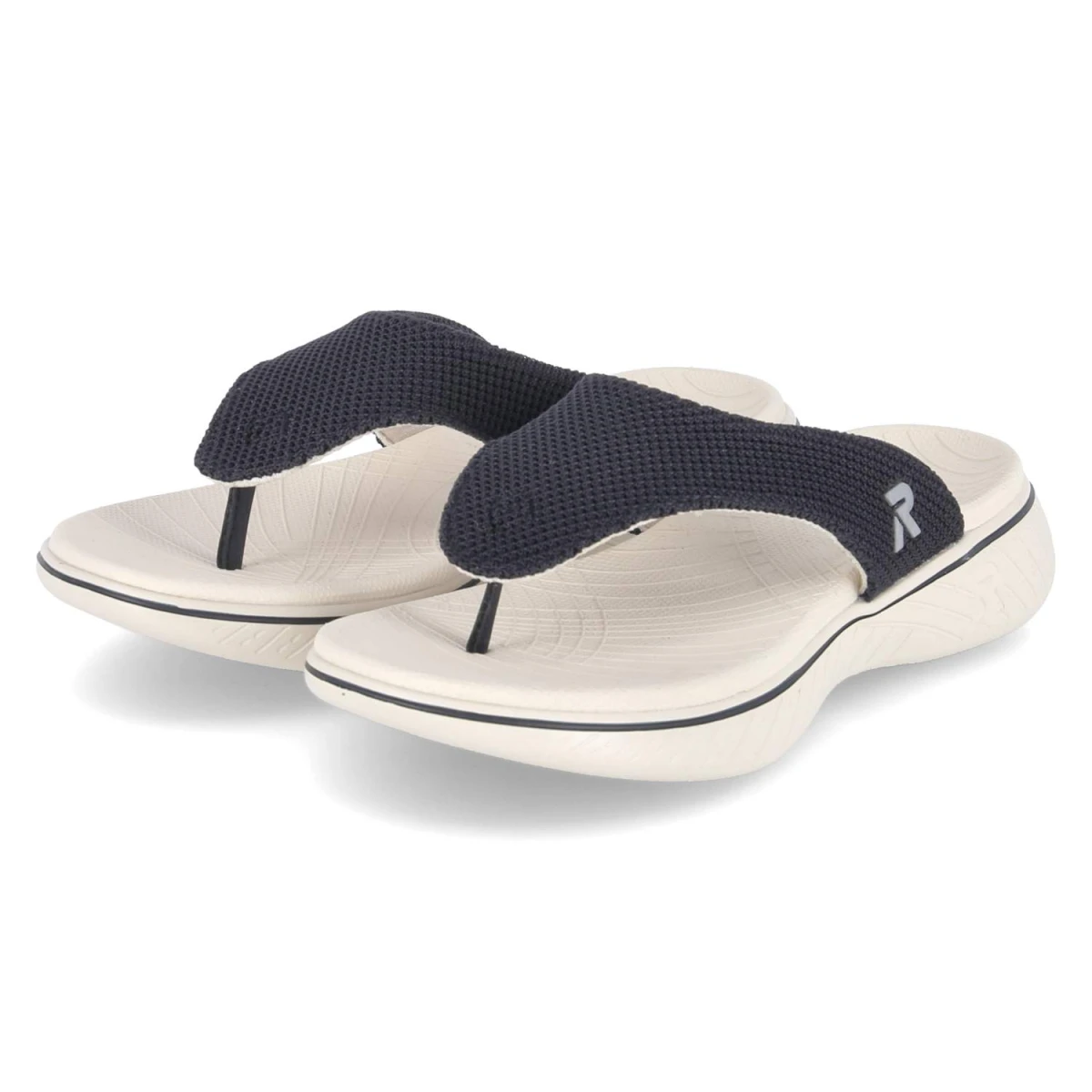 Rieker Zehentrenner - Gr. 42 - Blau - Textil