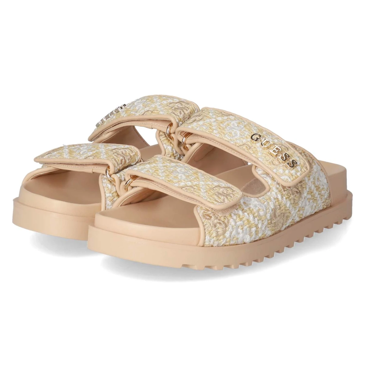 Guess Pantoletten - Gr. 39 - Beige - Synthetik