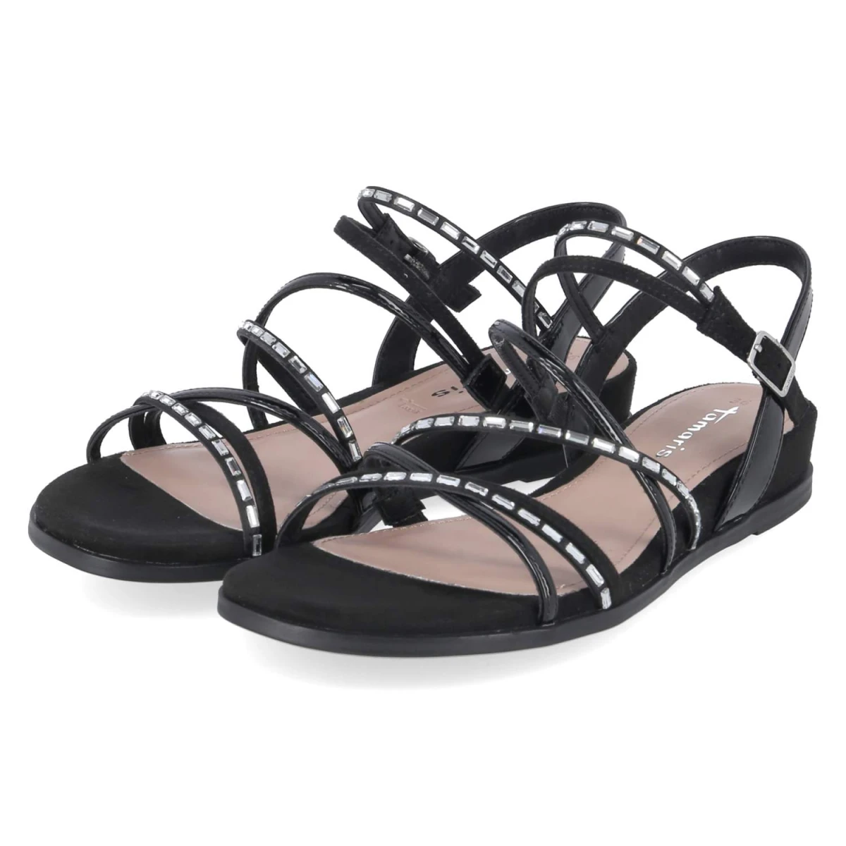 Tamaris Sandalen - Gr. 36 - Schwarz - Textil & Synthetik
