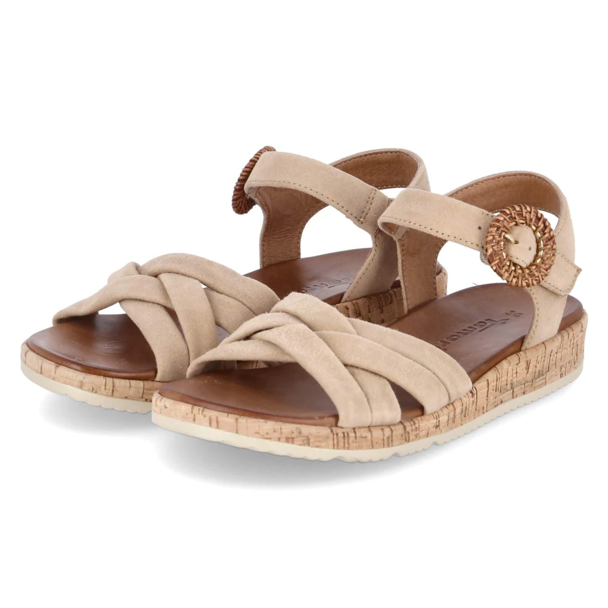 Tamaris Sandalen - Gr. 41 - Beige - Rauleder