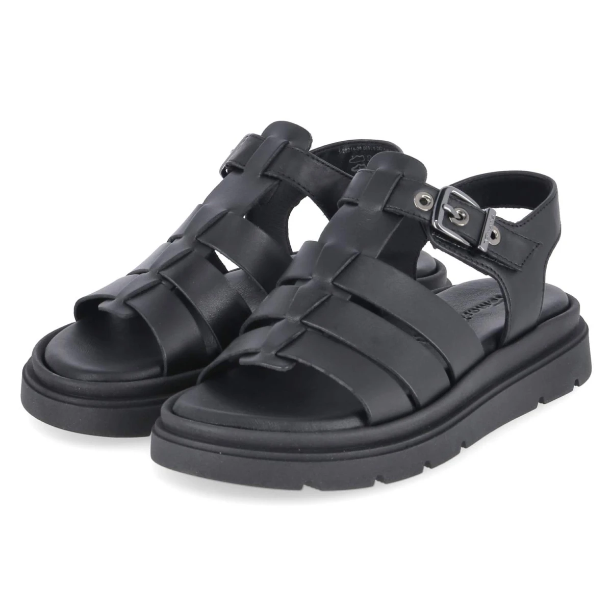 Tamaris Römersandalen - Gr. 37 - Schwarz - Glattleder