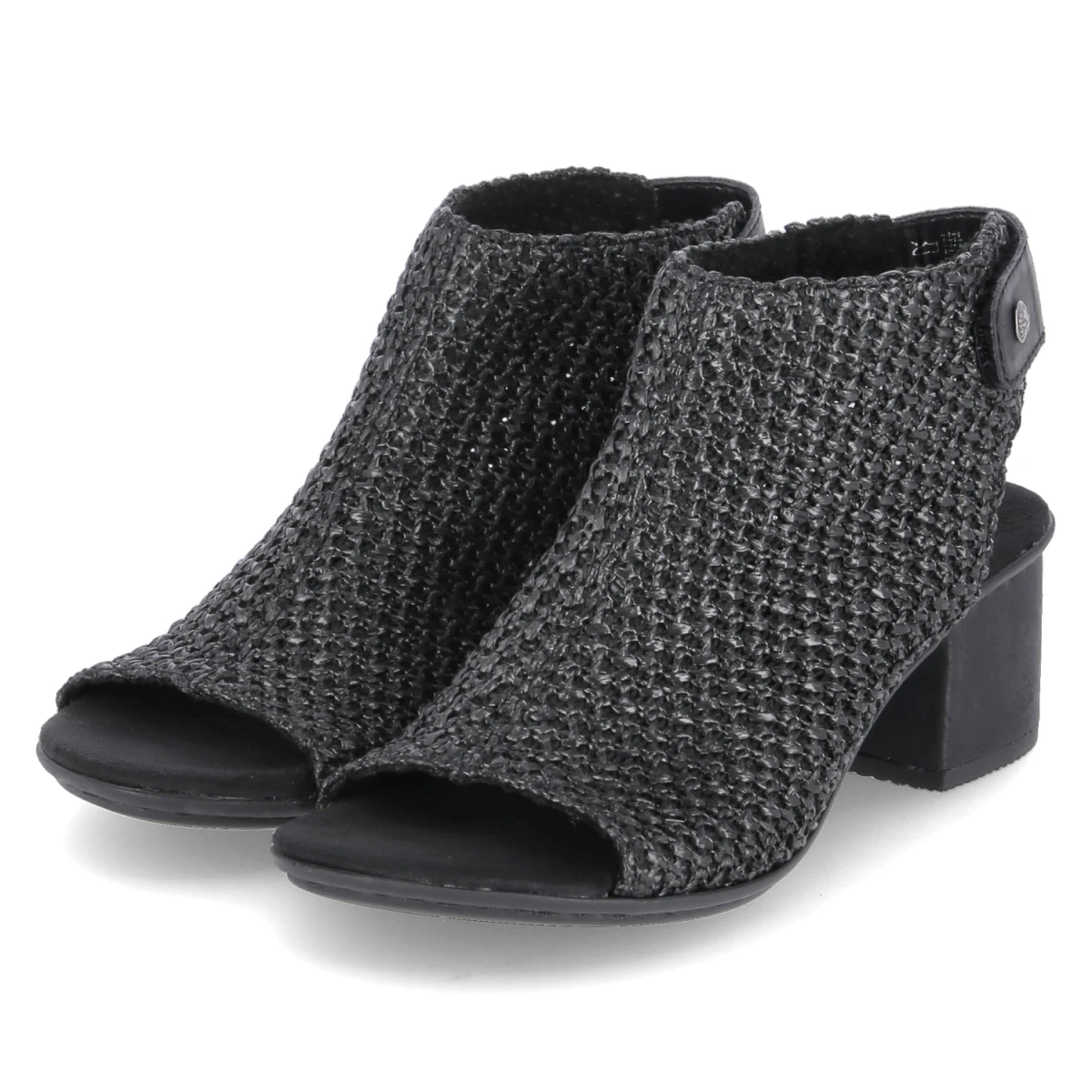 Rieker Sandaletten - Gr. 37 - Schwarz - Textil