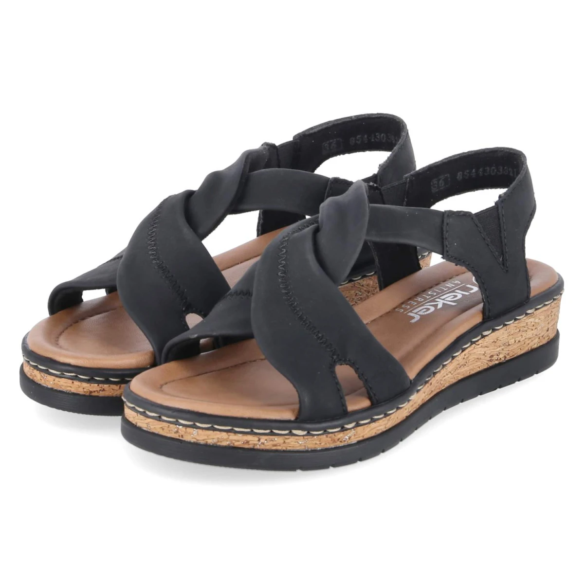Rieker Sandalen - Gr. 37 - Schwarz - Synthetik