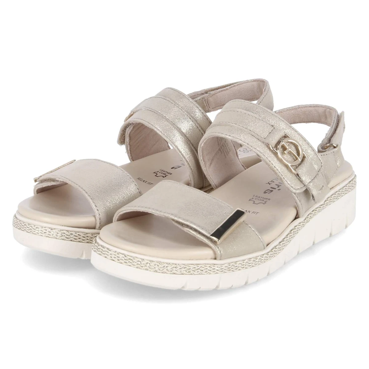 Tamaris Sandalen - Gr. 36 - Beige - Rauleder