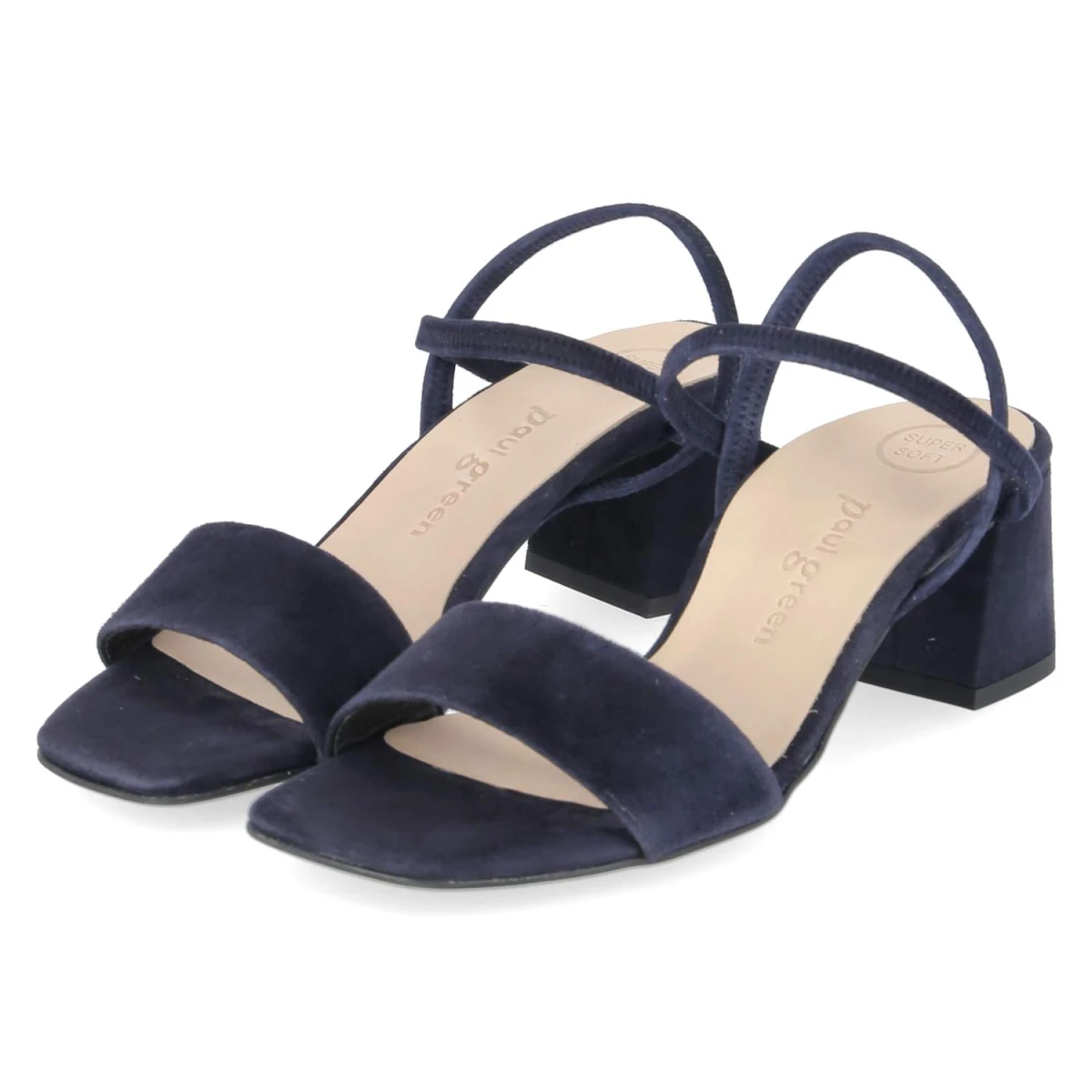 Paul Green Sandaletten - Gr. 38,5 - Blau - Rauleder