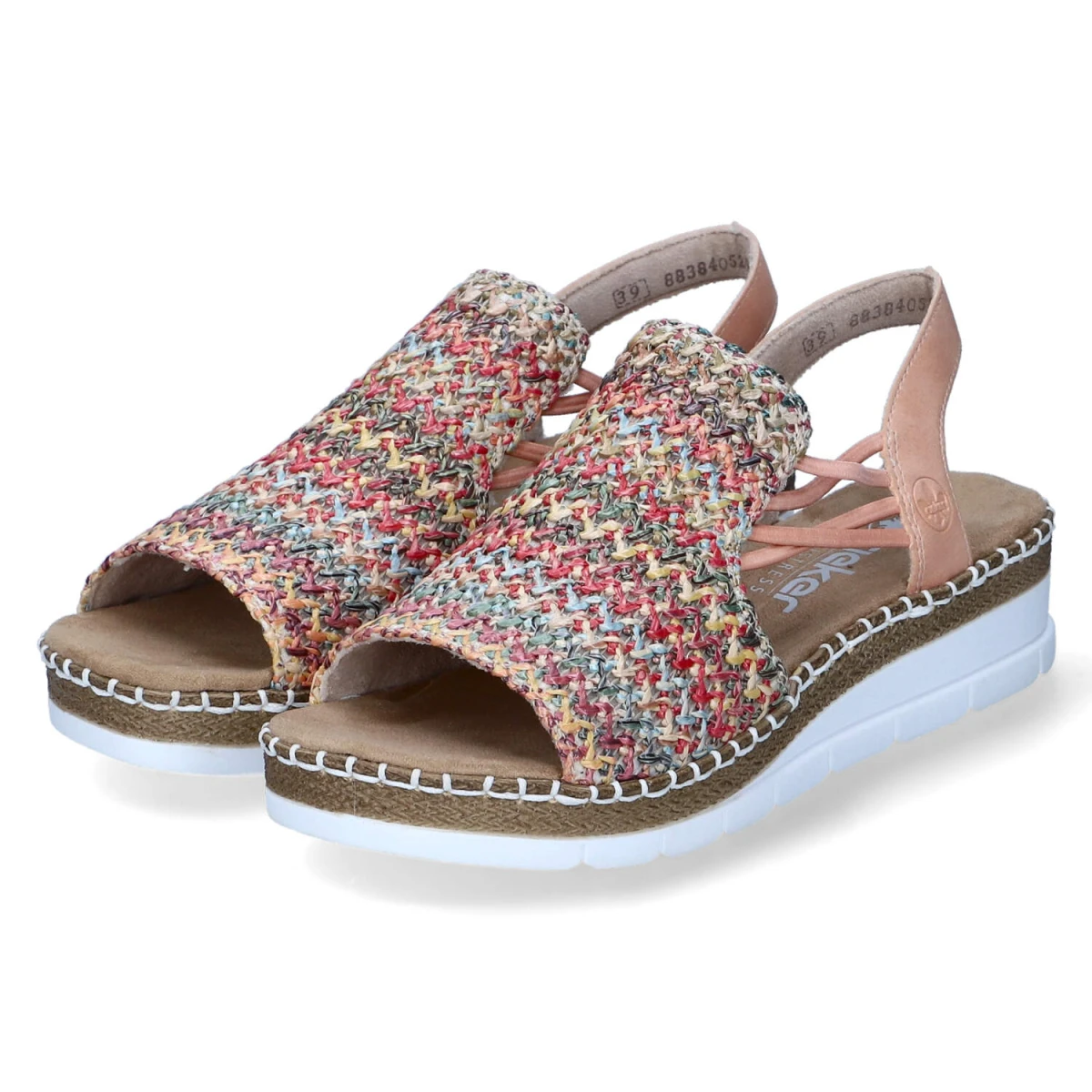 Rieker Sandalen - Gr. 39 - Mehrfarbig - Textil & Synthetik