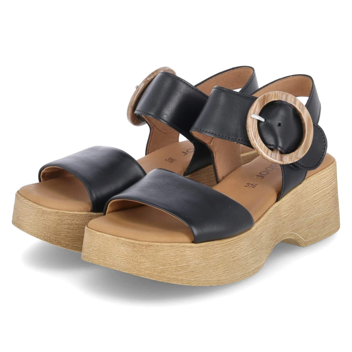 Gabor Sandalen - Gr. 37 - Schwarz - Glattleder